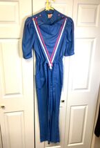 Eber San Francisco Jumpsuit Vtg 1980s Womens Sz 11 Blue Retro Dance Shor... - $49.00