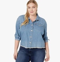 Levis Womens Plus 1X Blue Denim Ash Long Sleeve Button Up Shirt NWT Y22 - $13.72