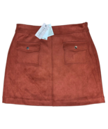 Philosophy Women&#39;s Faux Leather Mini Skirt w/ Pockets Size 10 Spice - $19.79