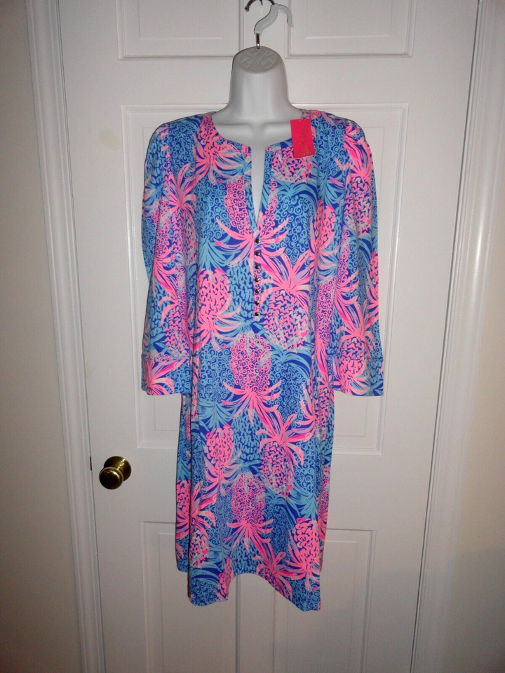 NWT LILLY PULITZER BOREALIS BLUE TROPIC DOWN LOW MARLIE DRESS XL - $69.99