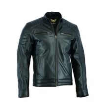 Men’s Vintage Cafe Racer Black Genuine Leather Slim Fit Real Retro Biker Jackets - £126.93 GBP
