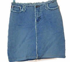 ZANA-DI Raw Seam Denim Skirt Juniors Size 7 Waist 30&quot; Lenth 19&quot; - £7.80 GBP