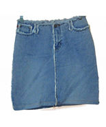 ZANA-DI RAW SEAM DENIM SKIRT JUNIORS SIZE 7  Waist 30&quot; Lenth 19&quot;  - $9.95