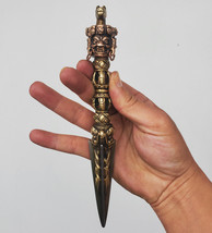 Tibetan Buddhist Hayagriva 3 Metals 3 Faces Mahakal Phurba 7.3&quot; - Made i... - $84.99