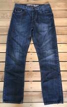 Celio Denim Men&#39;s Straight Fit Jeans Size 33x42 Medium Wash W/ Printed B... - $16.93