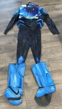 Blue Beetle Padded Jumpsuit W/ Mask Child Costume Size Large - $32.43