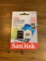 SanDisk Ultra 32GB microSDHC UHS-I Card with Adapter, Grey/Red, Standard Packa.. - £6.30 GBP