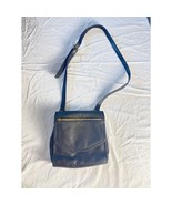 Fossil Navy Genuine Leather Crossbody Shoulder Bag with Front Zip Pocket - $41.69 CAD