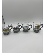 Vintage German Set Of 4 Traben Trarbach Bruckentor Shot Glass Gold Rim - $15.00