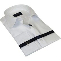 Men 100% Fancy Cotton Shirt Manschett Quesste Turkey Slim Fit 6041-03 White image 4