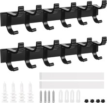 Advantez 2 Pack Coat Rack Wall Mount With 12 Sliding Hooks For Hanging -... - £27.07 GBP