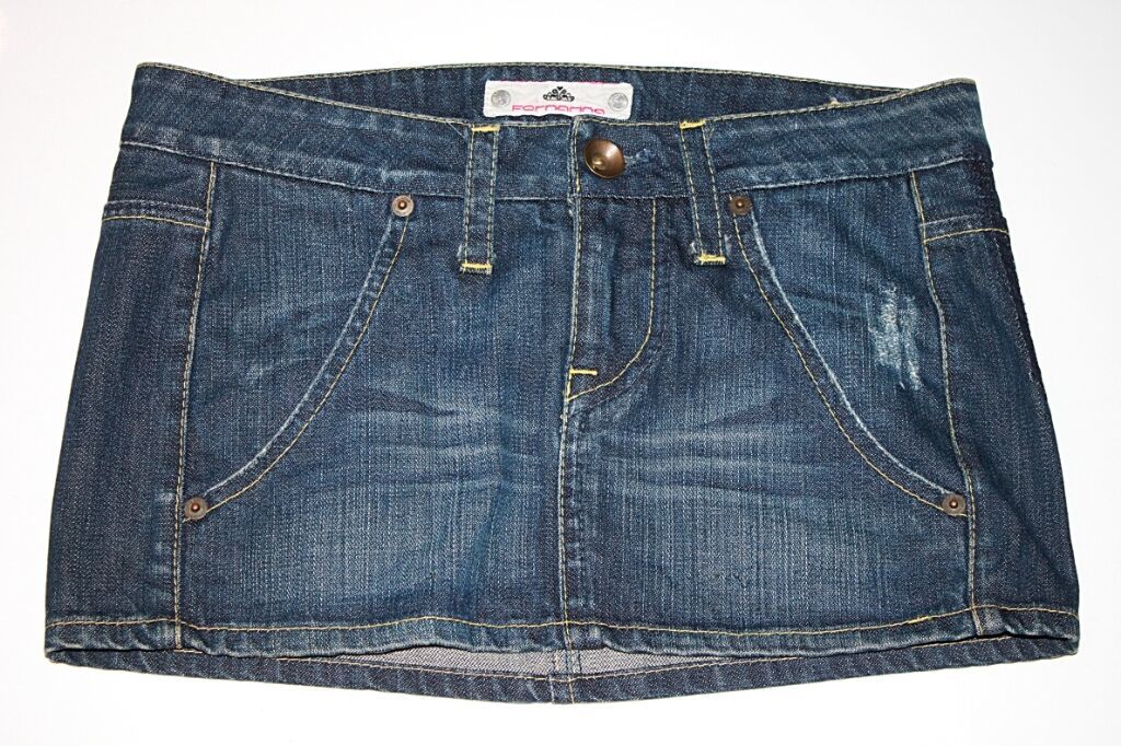 FORNARINA Italy MICRO MINI Jeans SKIRT Denim ( XS ) - $64.32