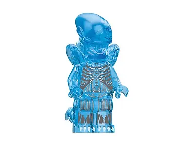 PWS Clear Blue Alien Xenomorph Horror Movie Building Minifigure Bricks US - $9.17