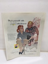 Original 1950&#39;s Pepsi-Cola Refreshes Without Filling-Vintage Ad &quot;Light R... - £15.14 GBP