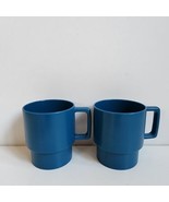 Plastic Coffee Cup Tea Mug Cocoa Tumbler Blue 8 Oz Set Of 2 - £7.57 GBP