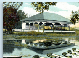 Carousal Boat Landing Electric Park Hudson New York Postcard - £8.72 GBP