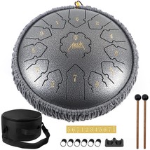Steel Tongue Drum - 12 Inches 13 Notes - Steel Drum- Hand Pan Drum With Music Bo - £86.52 GBP