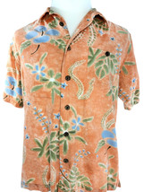 JOE MARLIN Men&#39;s Shirt Short Sleeve Starfish Floral Peach Blue Green Sz L $55 - £21.34 GBP