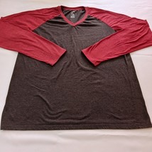 KNQR V-Neck Men&#39;s Tagless Active Sports Baseball Hiking T-Shirt Long Sle... - $9.00