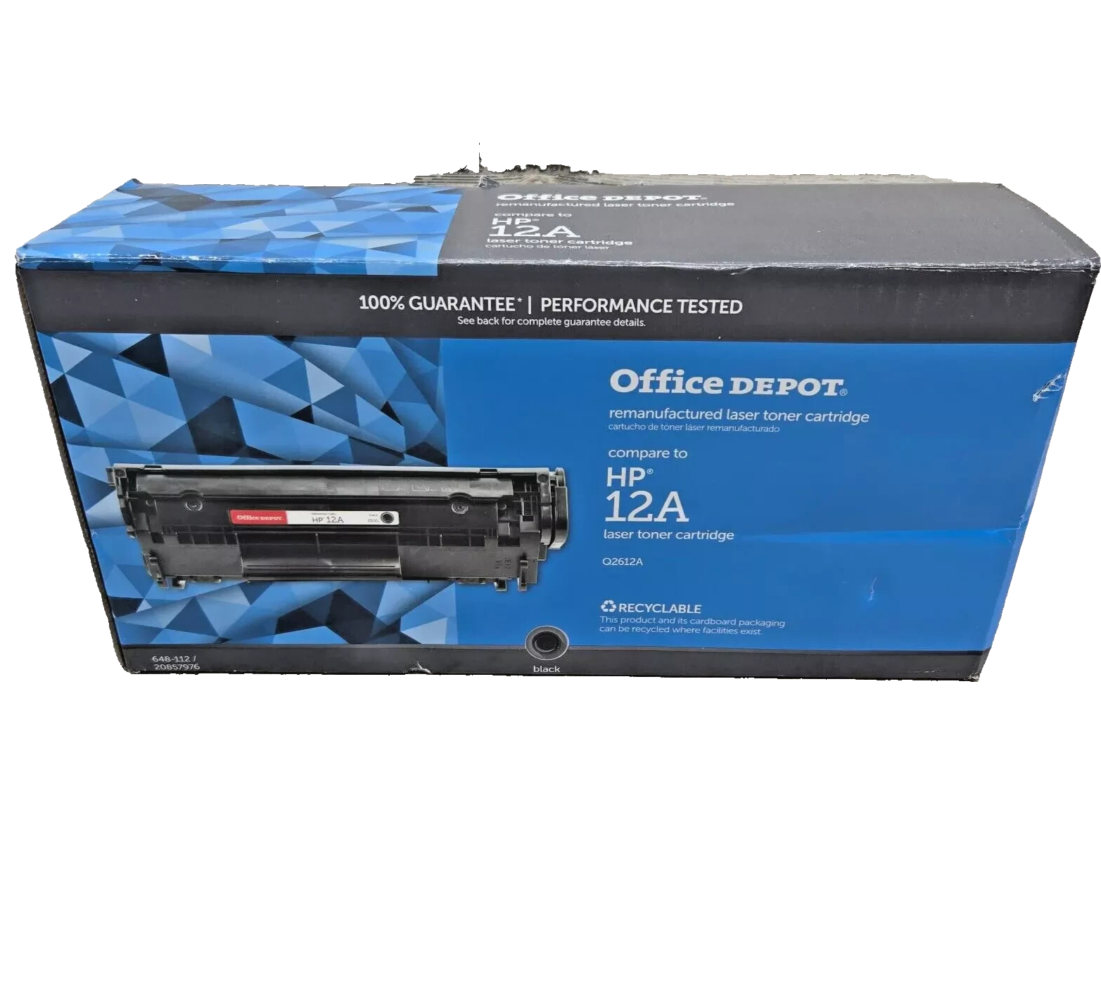 Office Depot Black Laser Toner Cartridge Replaces HP 12A Sealed Q2612A - $11.99