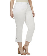 INC Jeans Plus Size 24W White Crochet Crop Straight Leg Slim Tech Fit De... - €30,09 EUR