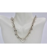 Authentic Tiffany &amp; Co. 925 Sterling Silver Heart Link Necklace Retired ... - $958.62 CAD