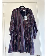 NWT Roller Rabbit Janni Rainbow Lurex Tiered Dress Dark Navy Size M Reta... - $92.36 CAD