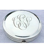 Sterling Silver Round Compact Heavy Vintage - £62.14 GBP
