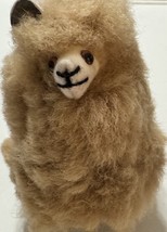 Handmade Peruvian Alpaca Figurine Plush Real Alpaca Fur Brown Wool Rusti... - $26.28 CAD