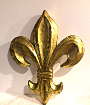15&quot; x 12&quot;  Gold Coated Fleur De Lis Mardi Gras Ornament - £12.17 GBP