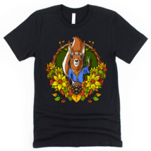 Hippie Squirrel Sunflowers Forest Animal Unisex T-Shirt - £22.12 GBP