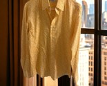 Mr Turk Button Up Shirt Men SMALL White Golden Yellow Paisley Long Sleeve - $71.27