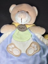 Baby Nat Teddy Bear Lovey Security Blanket Crinkle Minky Super Doudou Light Blue - £15.57 GBP