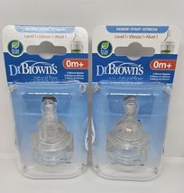 Lot of 2 Pack Dr. Brown&#39;s Level 1 Silicone Nipple -2 Pack, 4 Total 0m+ - £6.67 GBP