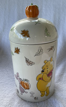 Winnie the Pooh Tigger Eeyore Piglet Fall Autumn Cookie Jar Canister w/L... - $44.96