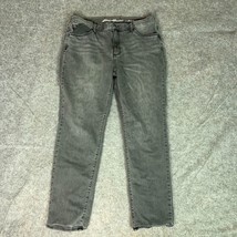 Eddie Bauer Womens Jeans 14 Black Boyfriend Denim Pant Flannel Lined Out... - $24.98