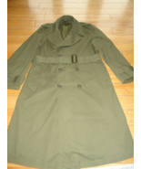 US ARMY Vietnam Era Green Military Trench Coat MEDIUM REGULAR NSN 8405-2... - $56.69