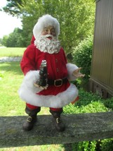 Coca-Cola Kurt Adler Fabriche Santa Figure with LED Bottle Holiday Christmas - $81.18