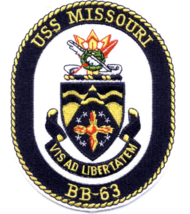 5&quot; Navy Uss Missouri BB-63 Embroidered Patch - £22.80 GBP