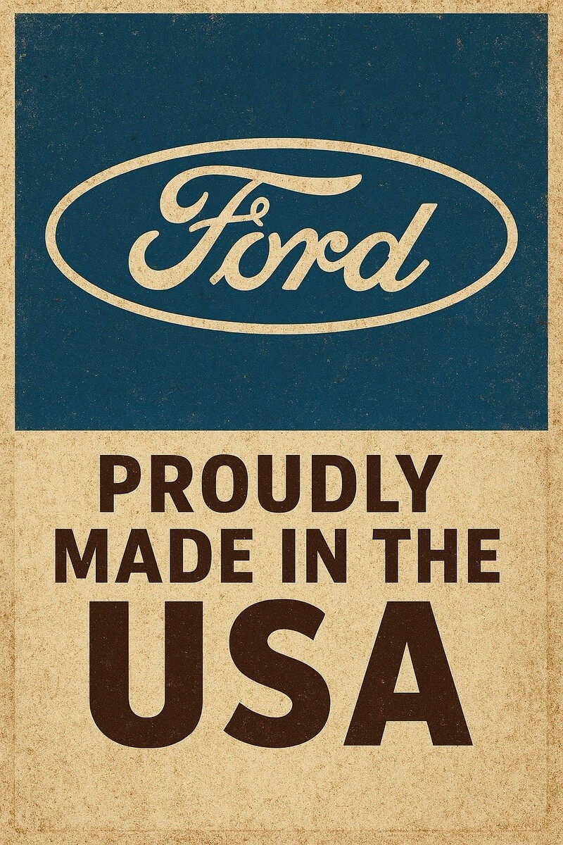 Ford USA Service  Genuine Parts Metal Sign 8x12in  Garage Car Mustang E - $24.74