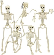 5 Packs Halloween Skeletons 16&quot; Halloween Full Body Skeleton with Posable Joints - $32.77