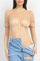 Floral Lace Corset Keyhole Bodysuit L - £17.36 GBP+