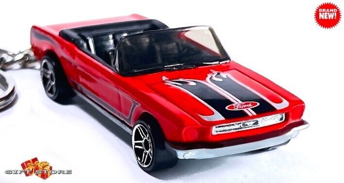 RARE CUSTOM KEYCHAIN 1964½/65/66 RED FORD MUSTANG CONVERTIBLE GREAT GIFT - $38.98
