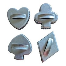 Vintage Aluminum Cookie Cutter Playing Card Bridge Diamond Heart Spade C... - $16.80 CAD