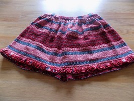 Girls Size 10 Love U Lots Red Gray White Mini Short Skirt EUC - £12.01 GBP