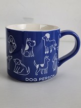 DOG PERSON blue Coffee Tea Mug Cup 16 Oz Stoneware  by Parker Lane NEW - £7.23 GBP