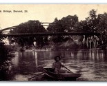 Trask Bridge Man in Row Boat Durand Illinois IL DB Postcard Y2 - $15.79