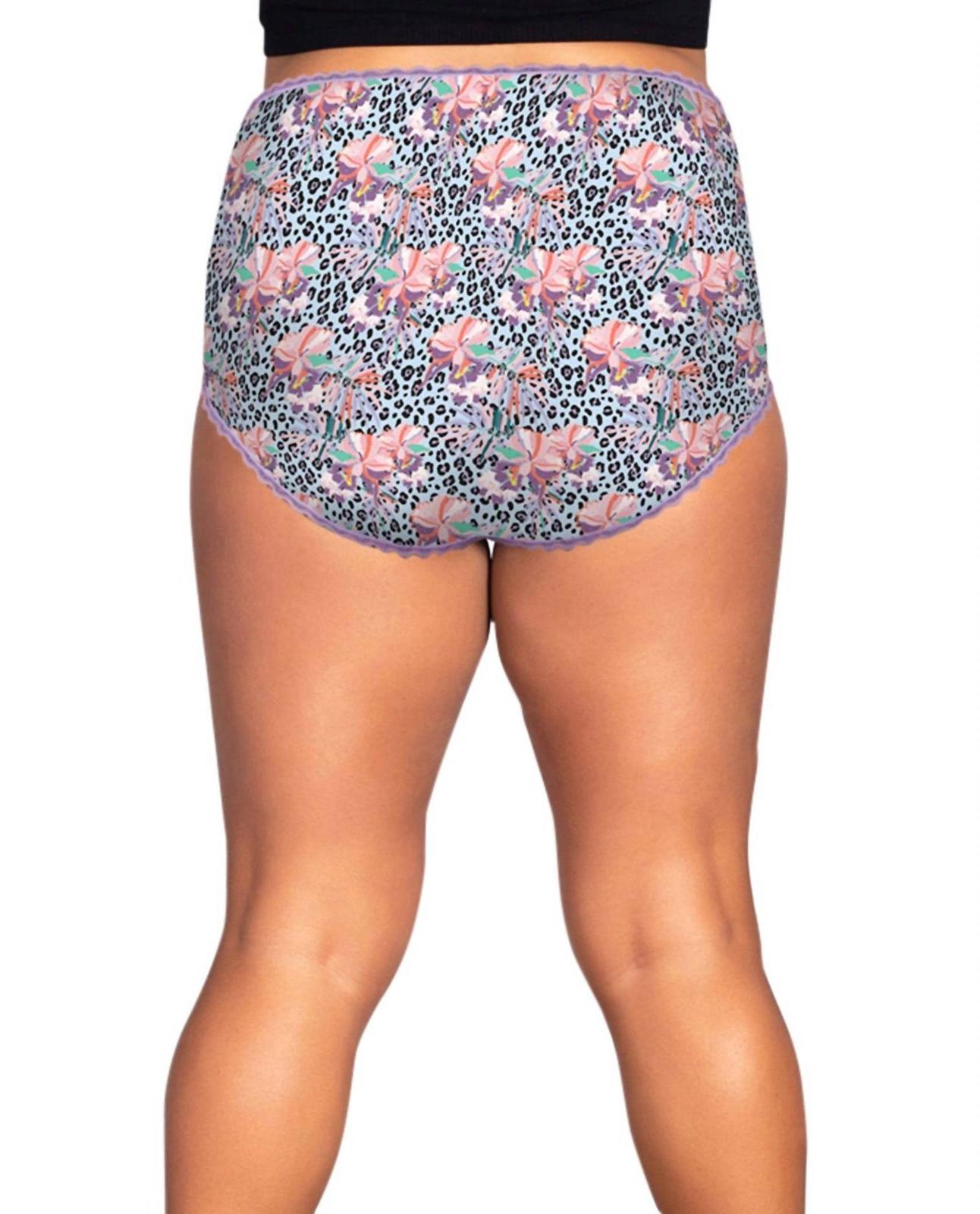 On The Plus Side Plus Size Lace Trim Cotton Jersey Panties Size 4X (30W-... - $30.69