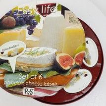 Holiday Porcelain Cheese Labels Serving Set of 6 In Box - $20.57