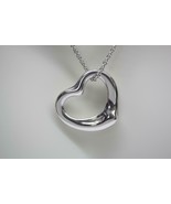 Tiffany &amp; Co. Elsa Peretti 22mm Open Heart Pendant Necklace 16&quot; Long Cha... - $416.77 CAD